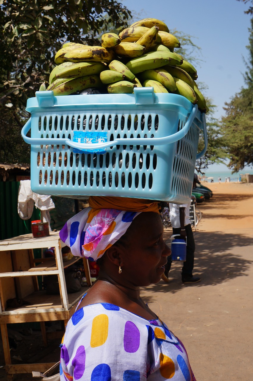 fruit banana black women free photo