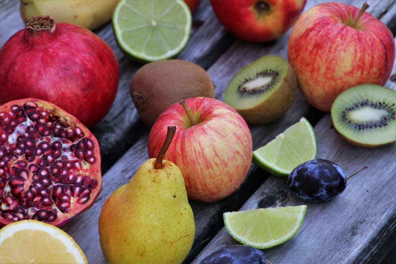 fruit  pear  pomegranate free photo