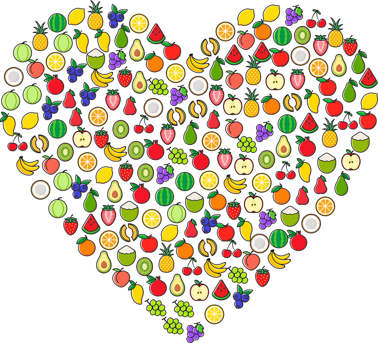 fruit  icons  heart free photo