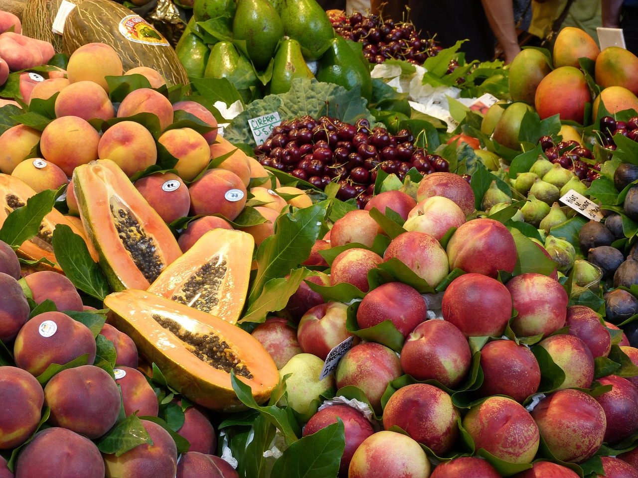 fruit market spread free photo