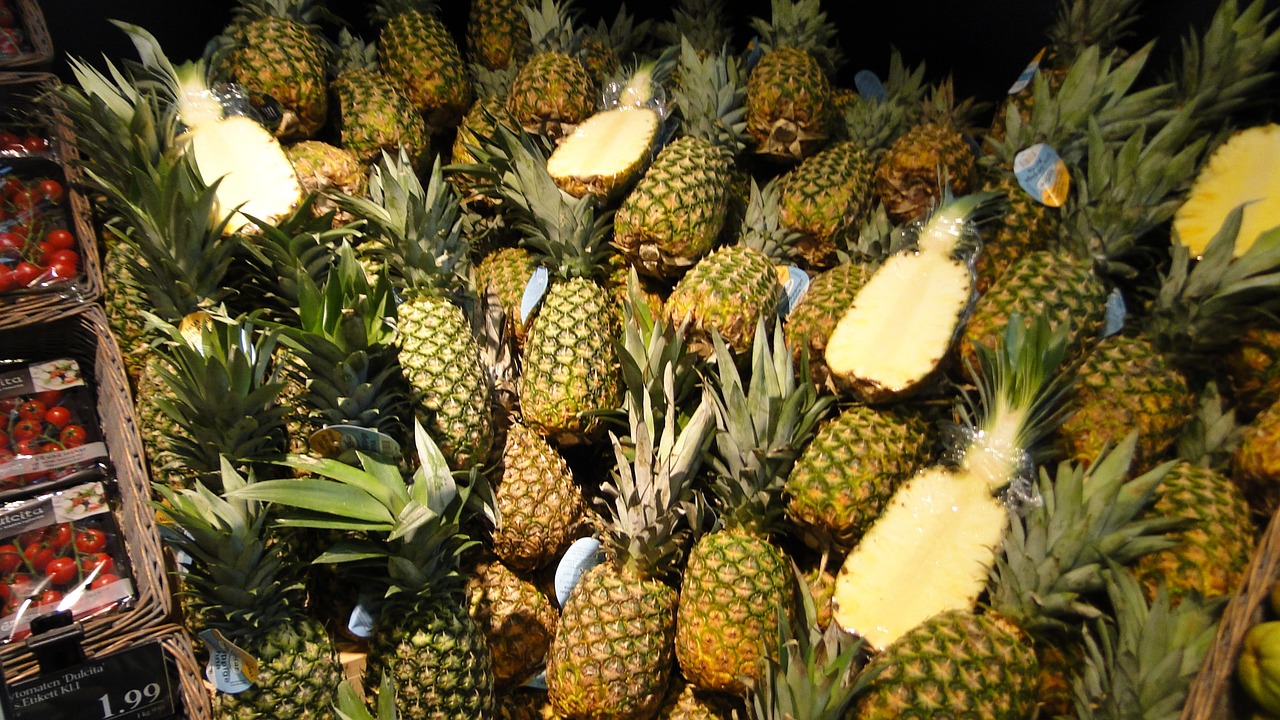 fruit pineapple supermarket free photo