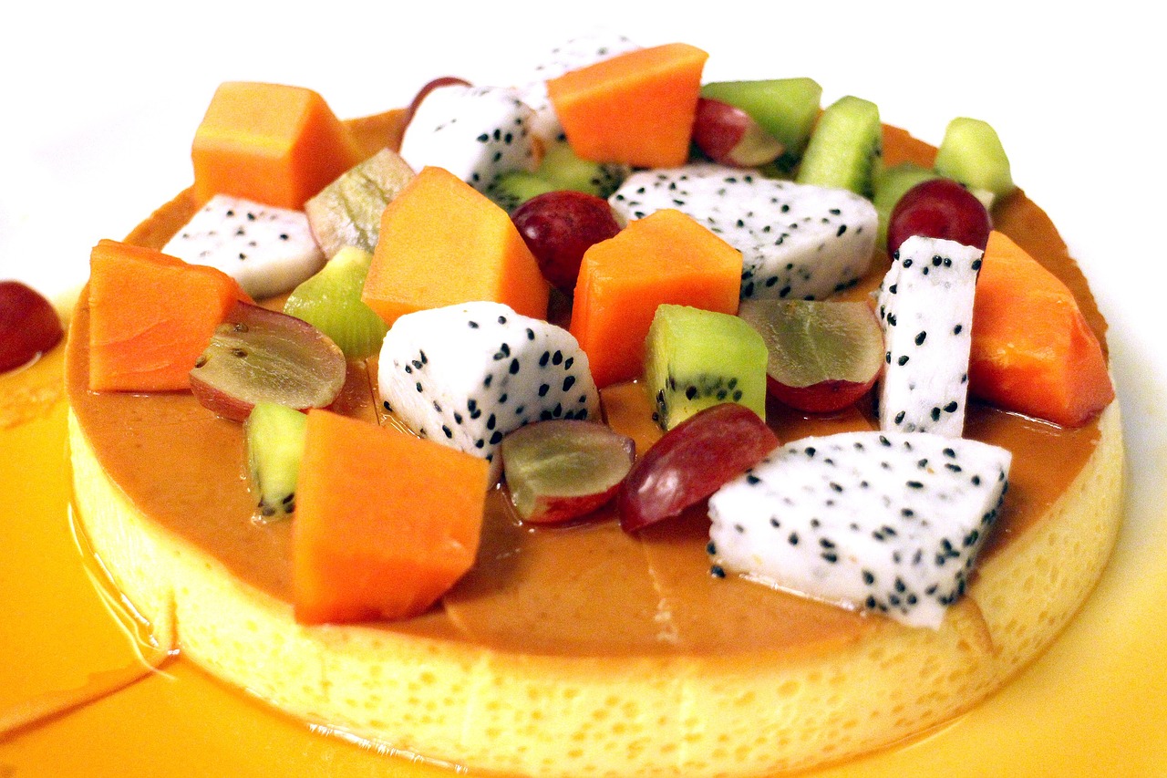 fruit cake custard free photo