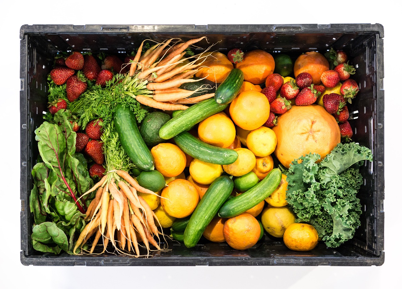 fruit vegetables box free photo