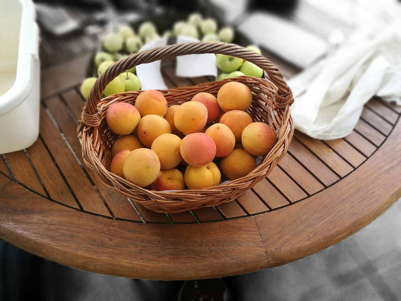 fruit basket apricot basket free photo