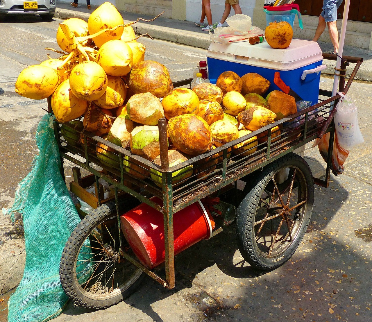 fruit cart cartagena old town free photo