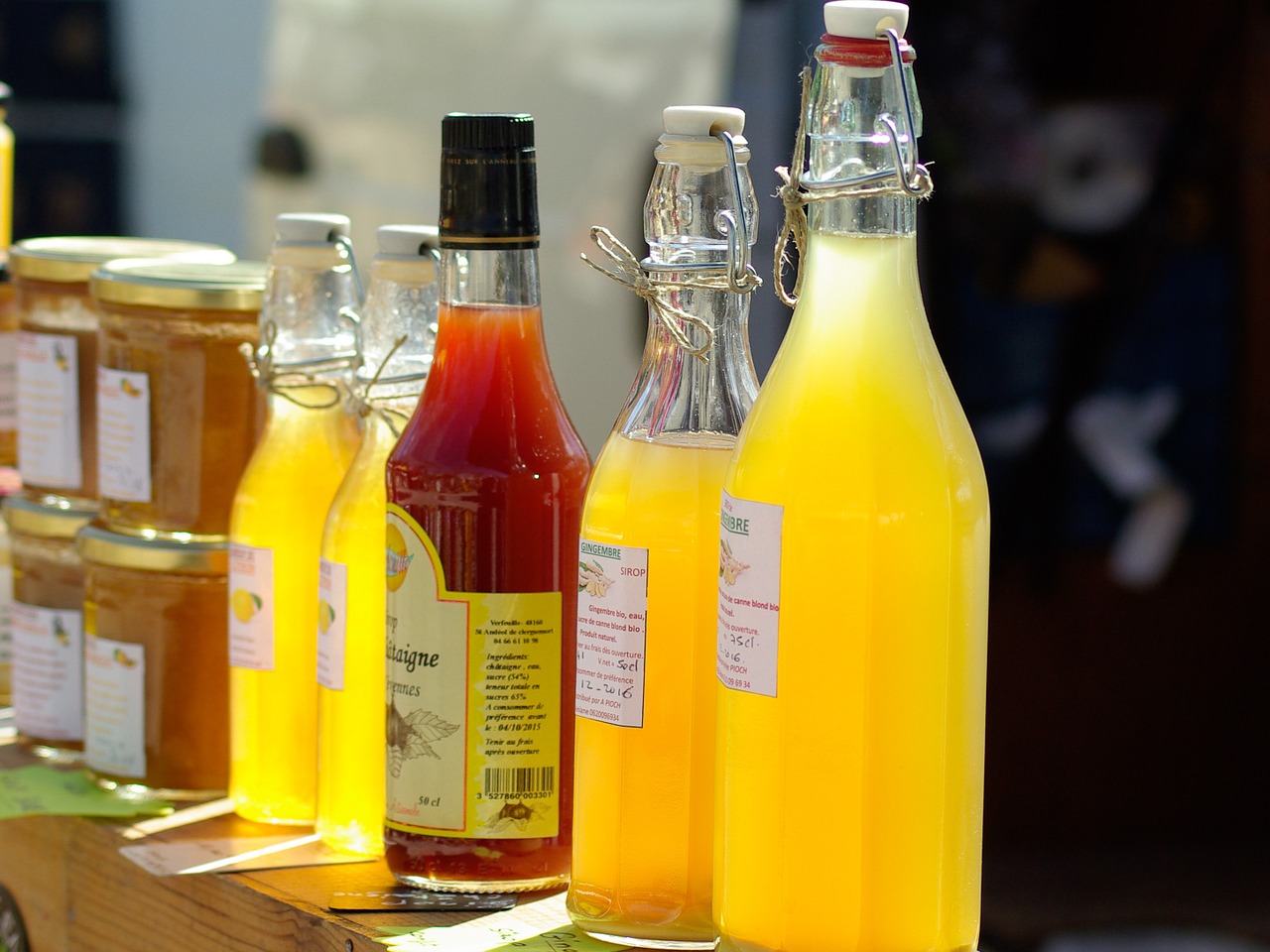 fruit juices honey bottles free photo