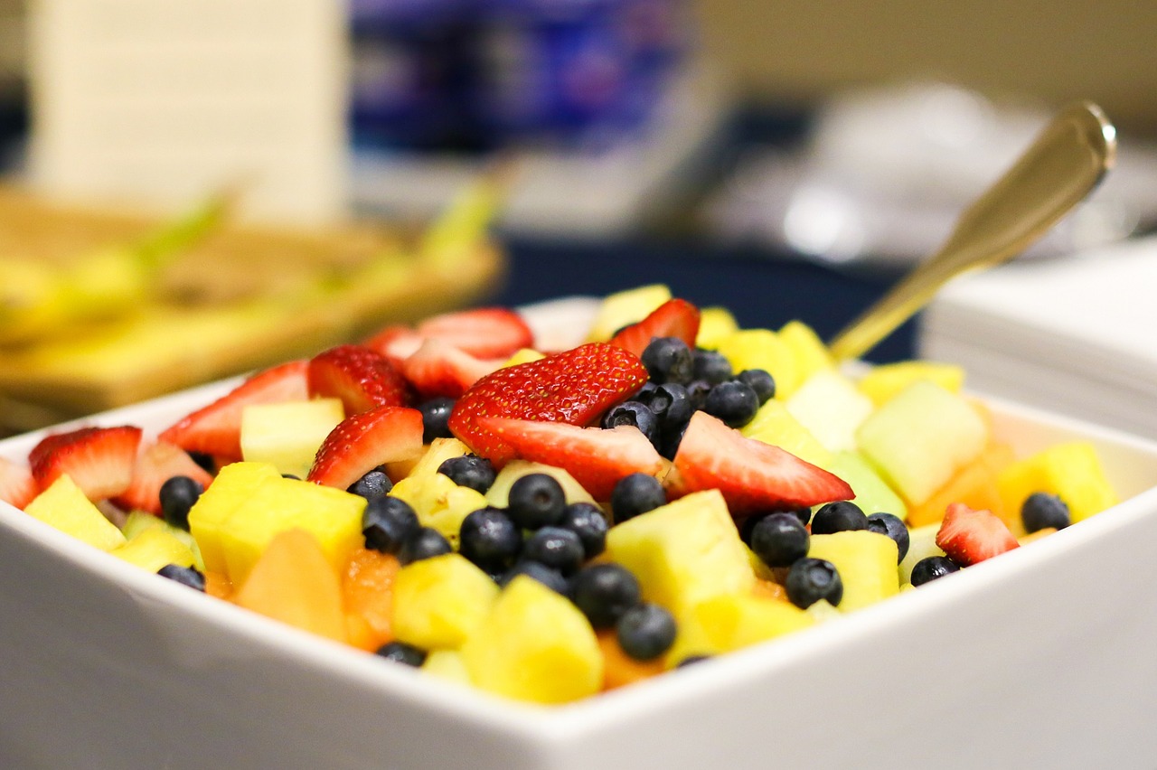 fruit salad fresh blueberries free photo