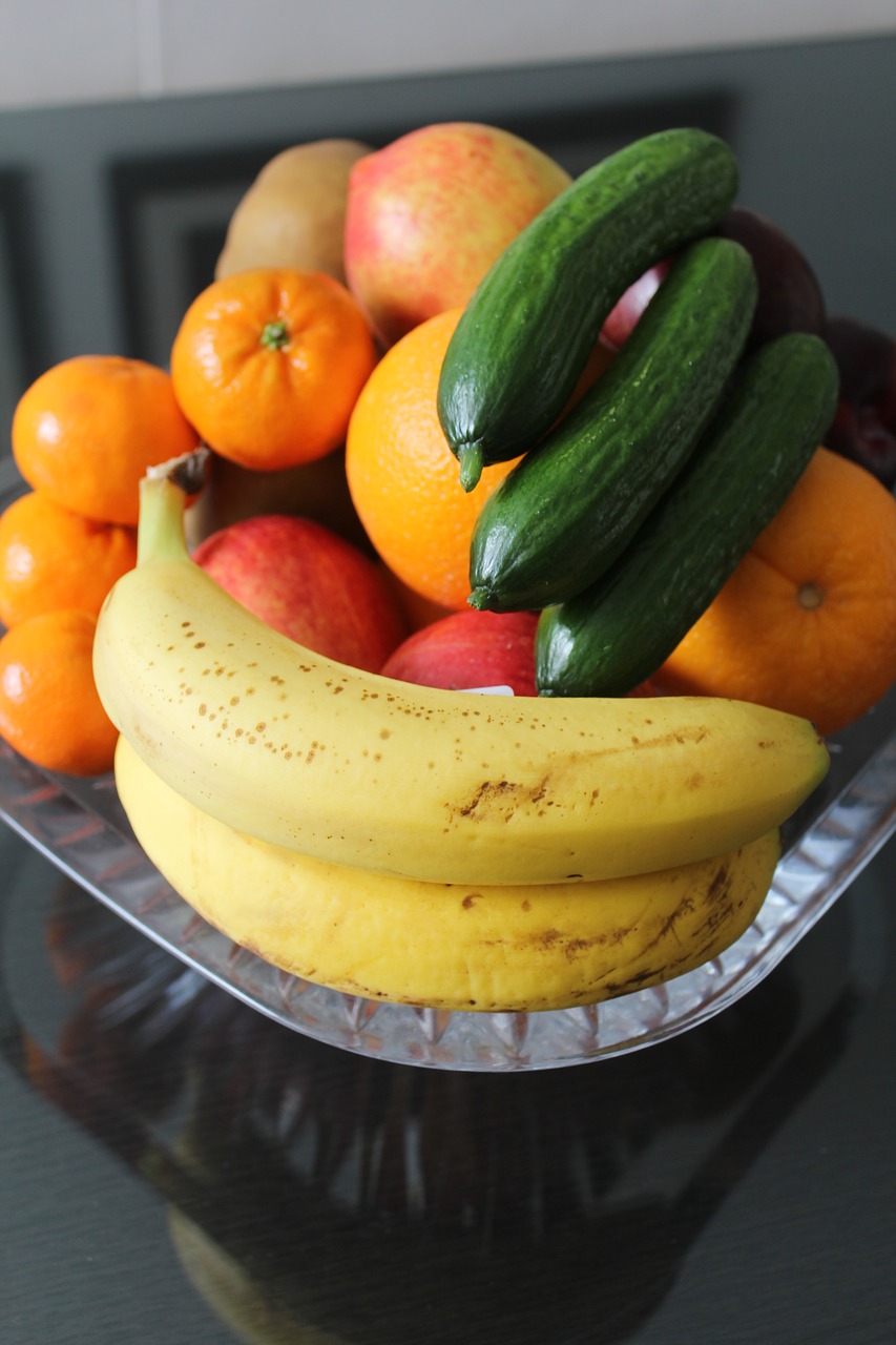 fruits cucumbers banana free photo