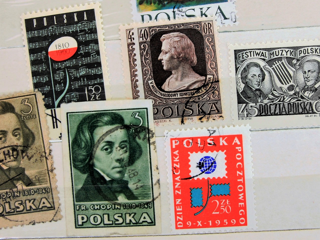 fryderyk chopin postage stamps paper free photo
