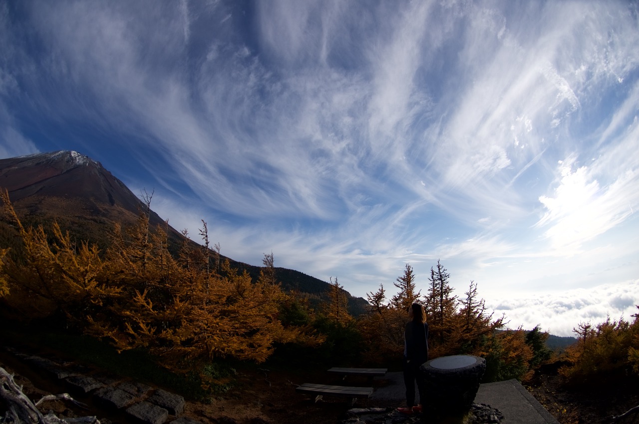 fuji mt fuji blue sky free photo