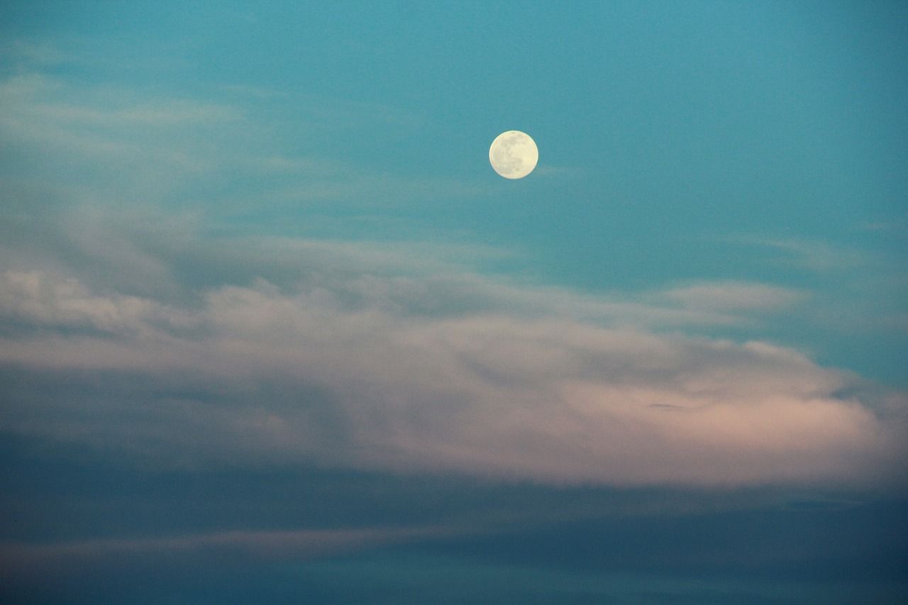 full moon sky abendstimmung free photo
