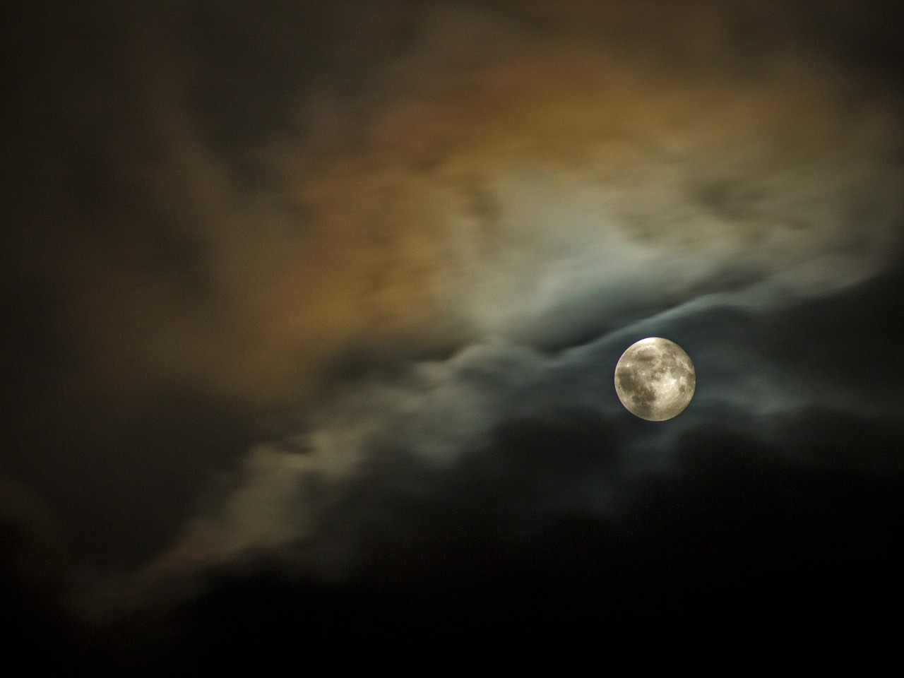 full moon light dark free photo