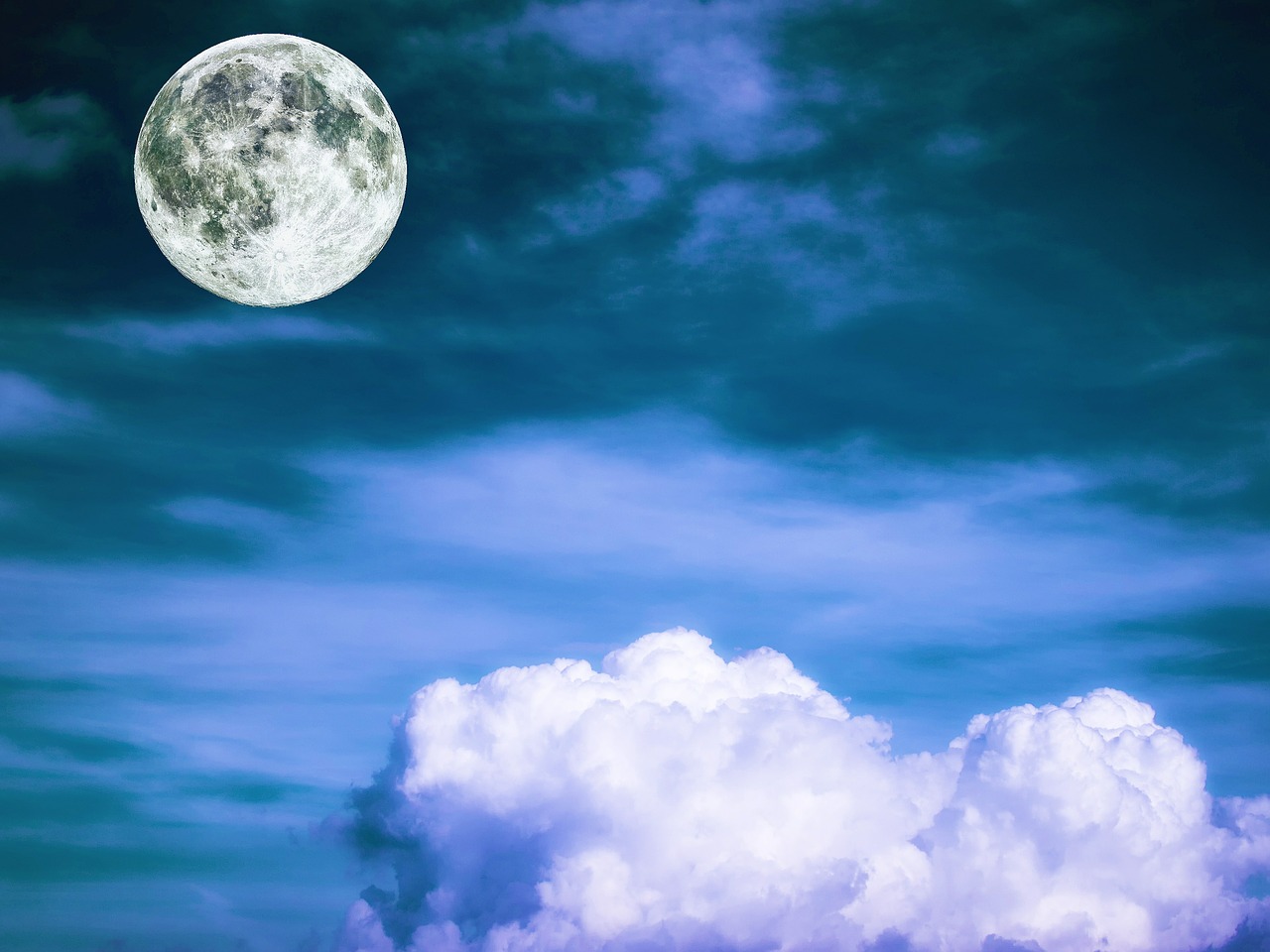 full moon sky cloud free photo