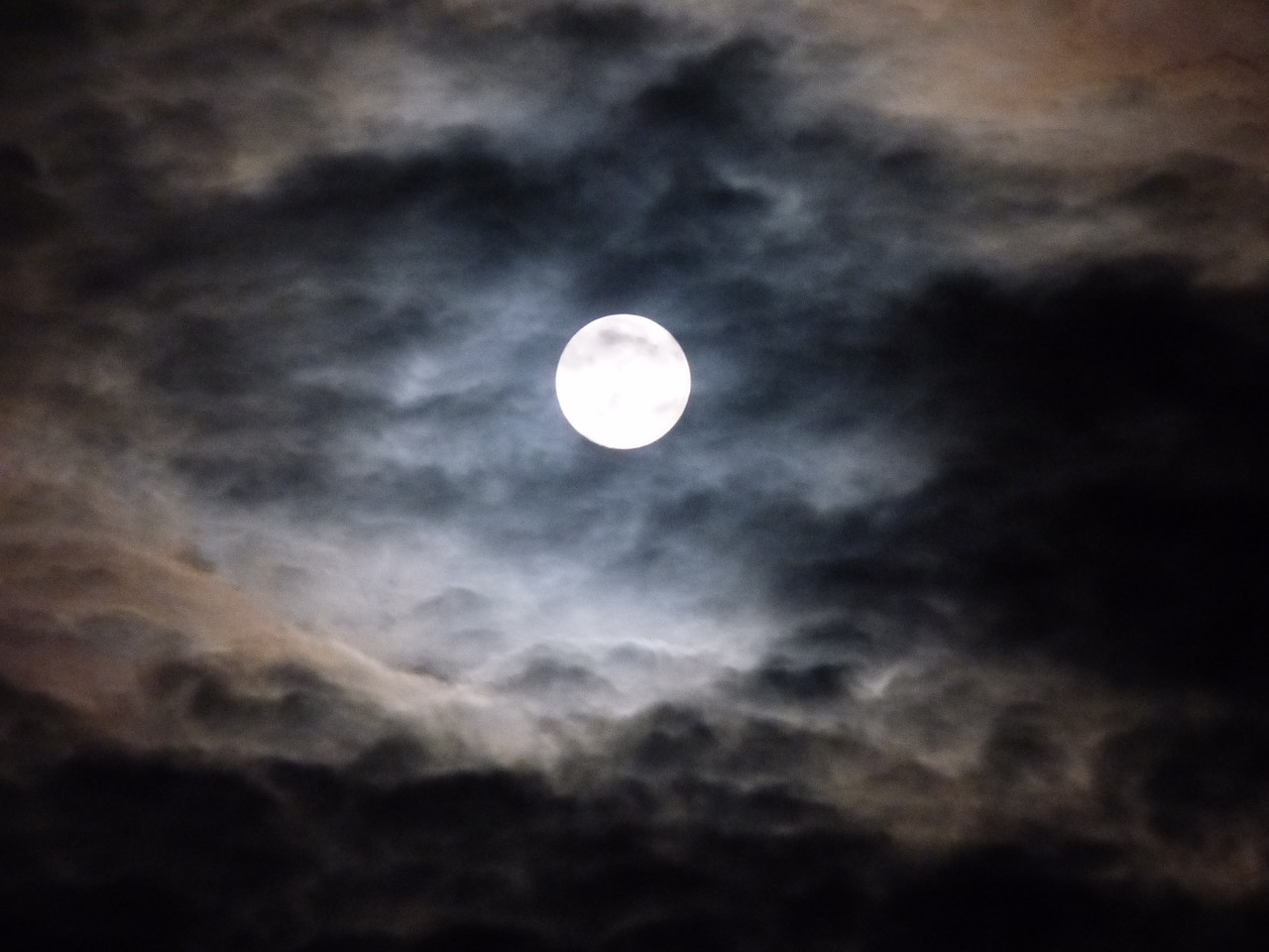 full moon clouds darkness free photo