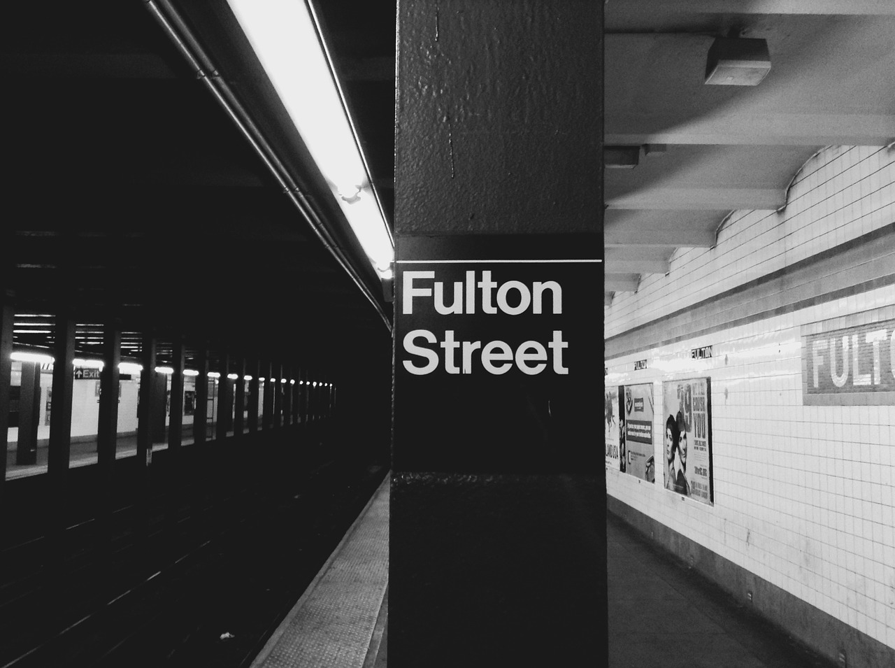 fulton street nyc subway free photo