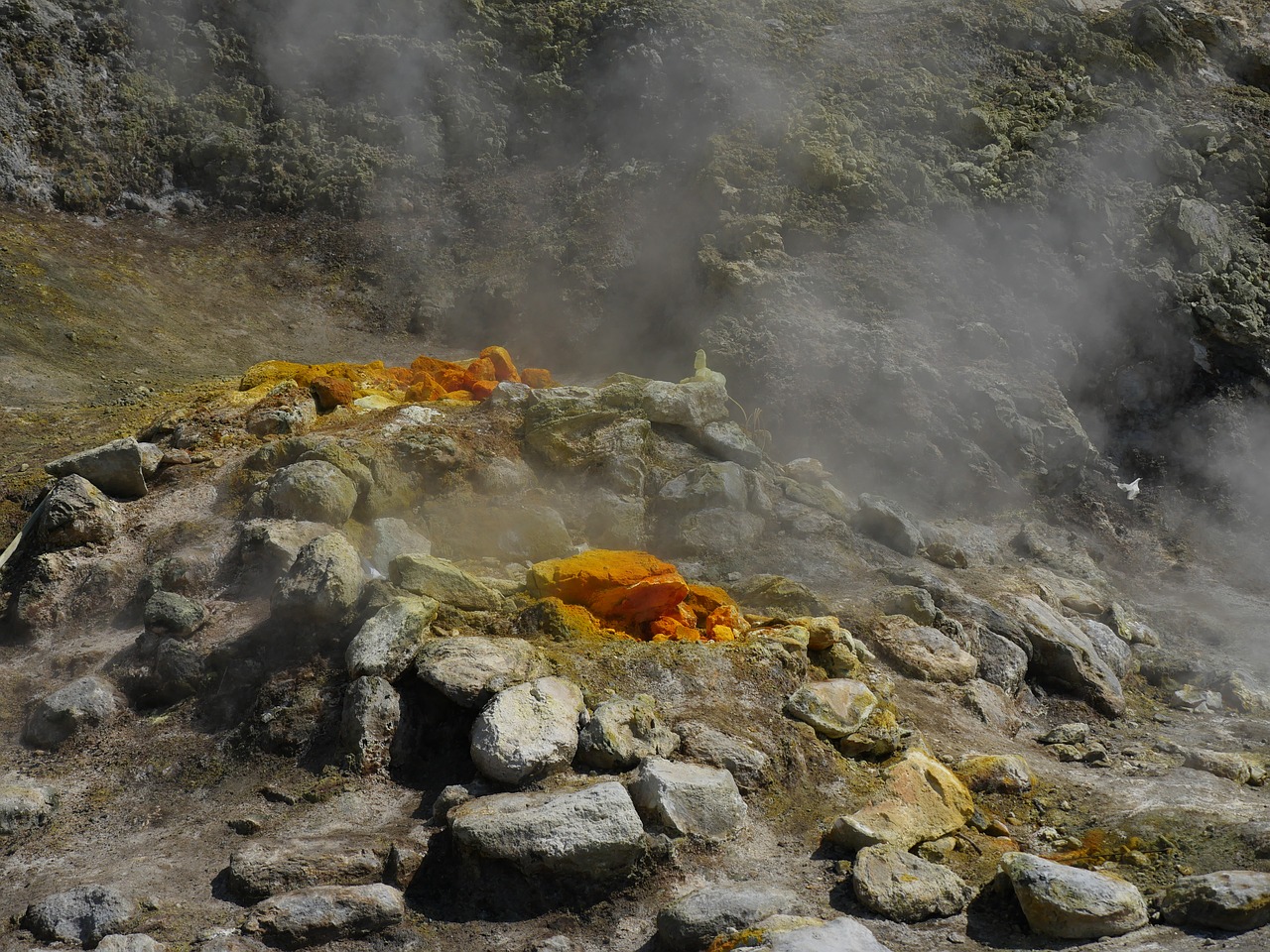 fumaroles volcanism steam free photo