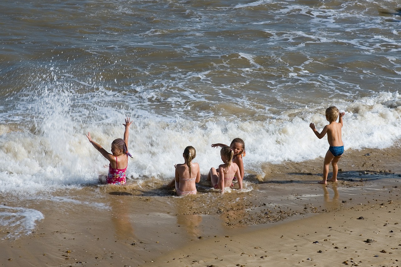 fun beach children free photo