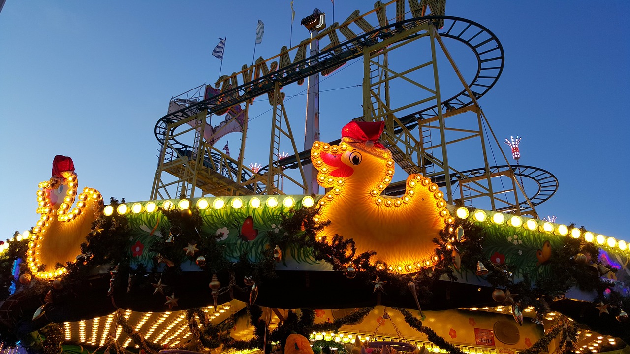 funfair roller coaster carousel free photo
