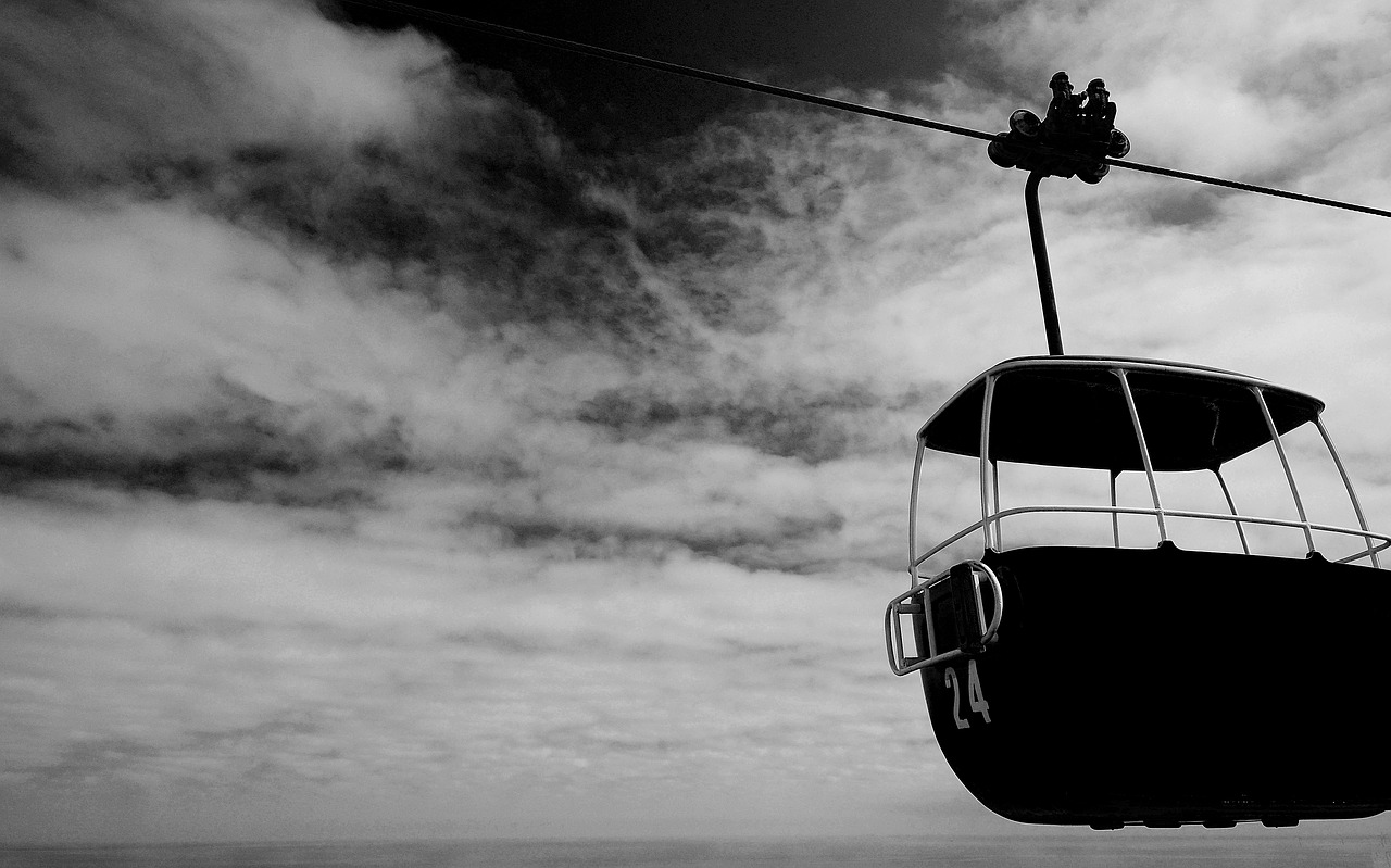 funicular black white free photo