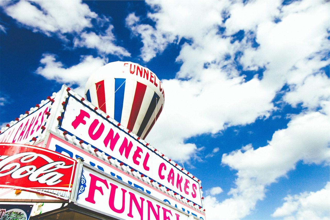 funnel cakes dessert blue free photo