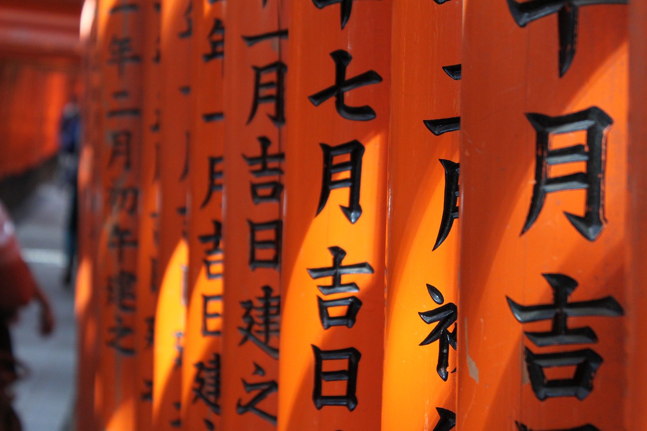 fushimi inari shrine orange portals free photo