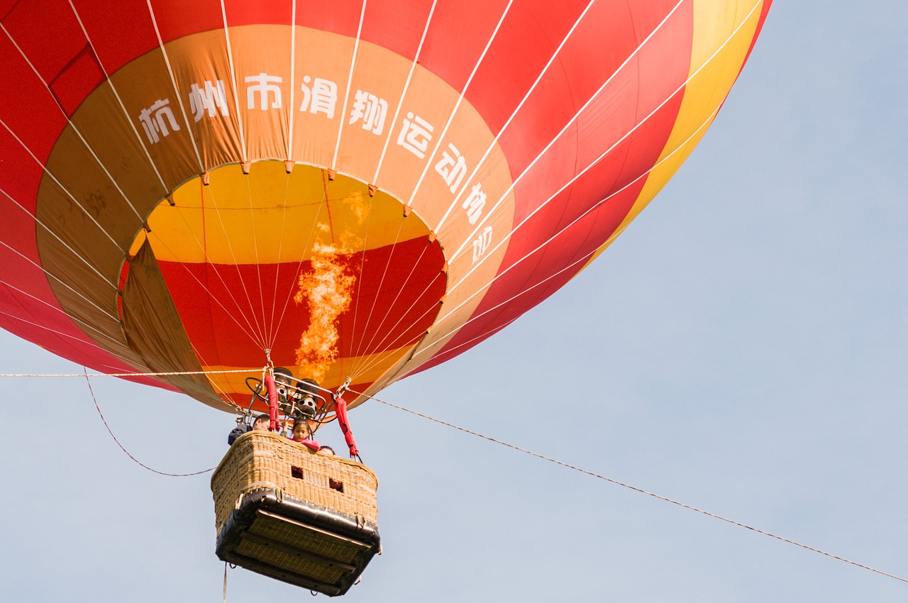 fuyang  hot air balloon  blue sky free photo