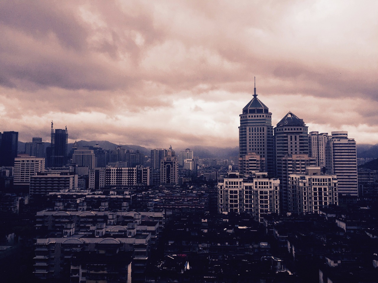 fuzhou at dusk cloud free photo