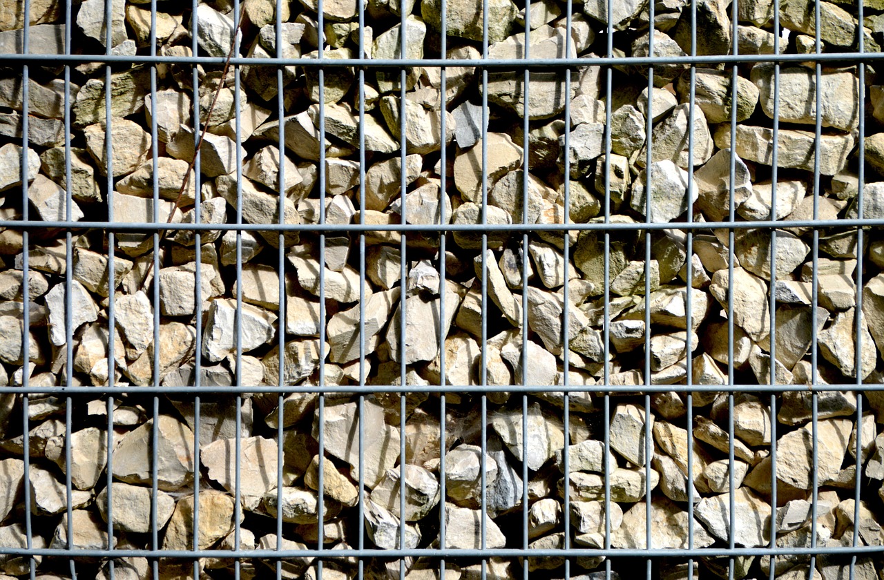 gabionen wall stone wall grid wall free photo