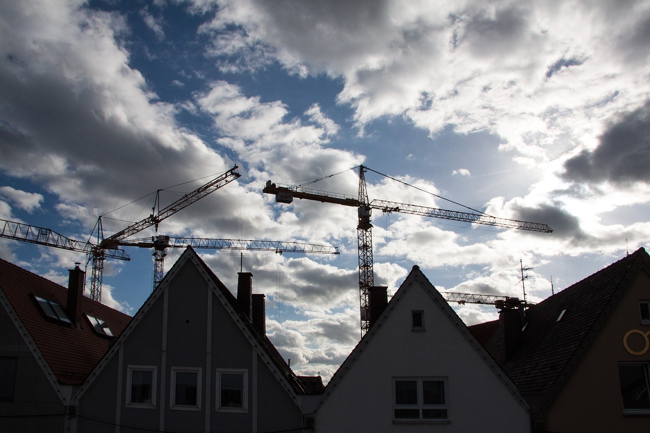 gable facades cranes free photo