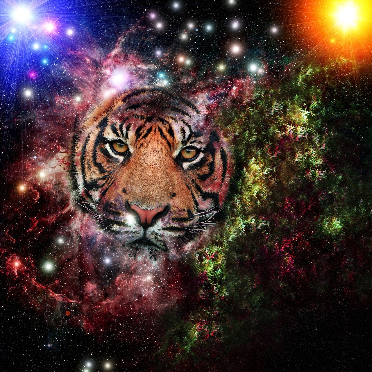 galaxy tiger universe free photo