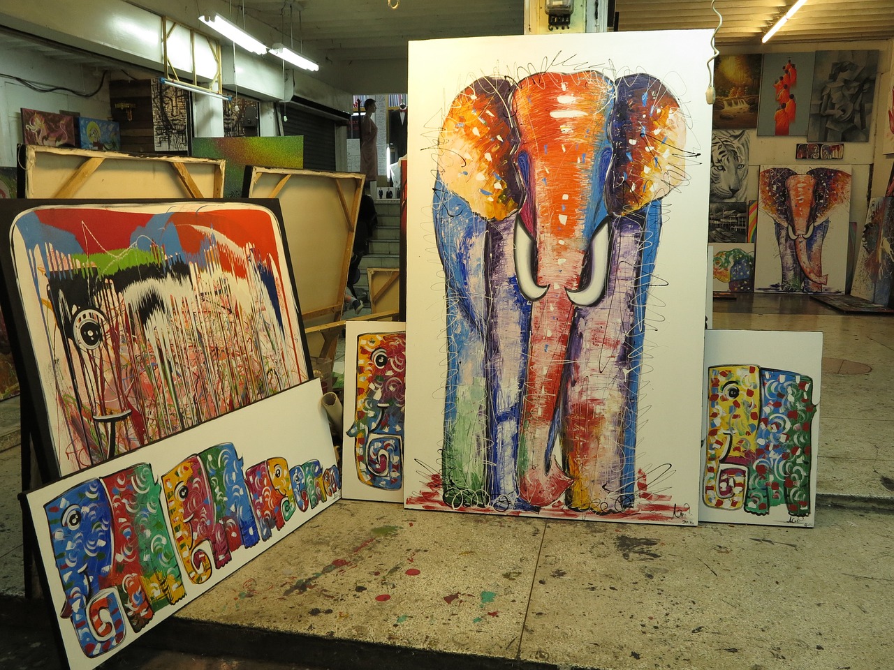 gallery painting elephant free photo