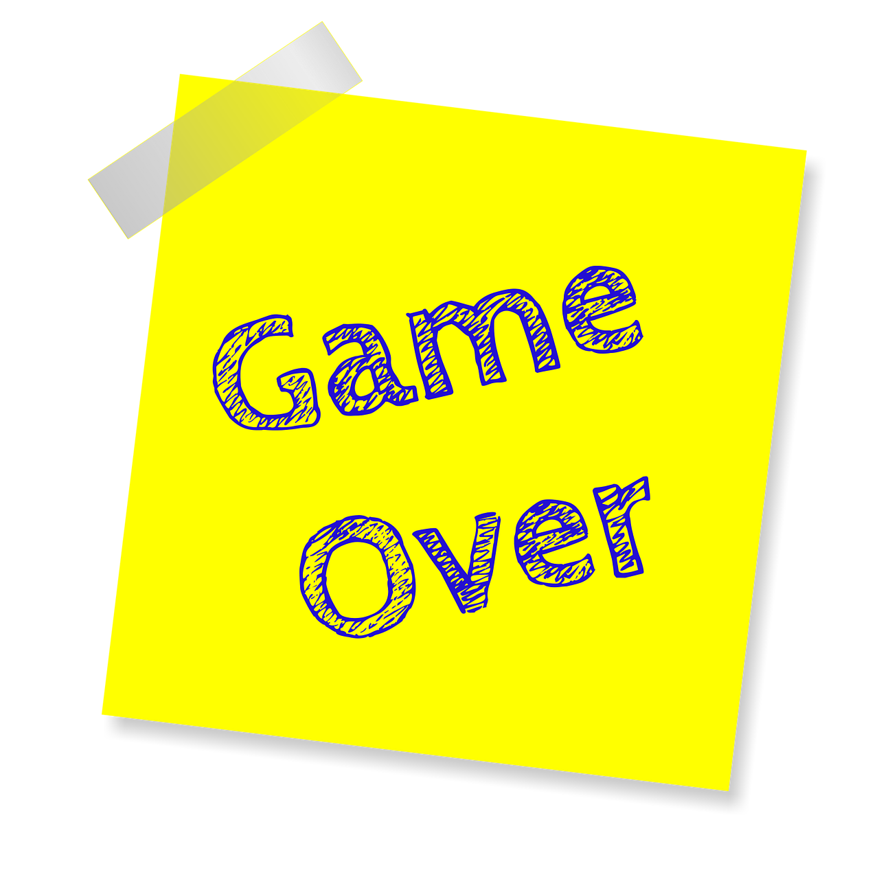 game over reminder post note sticker free photo