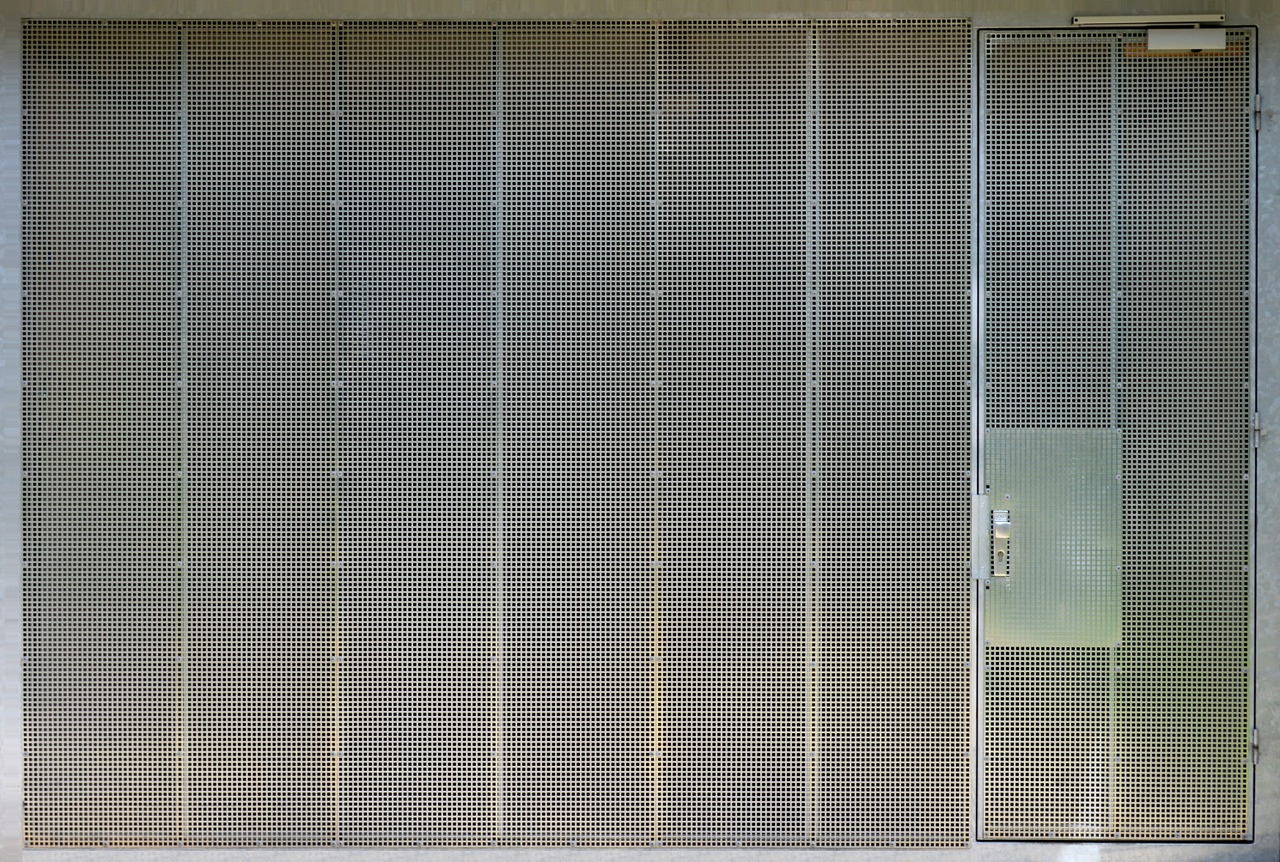 garage door steel grid texture free photo