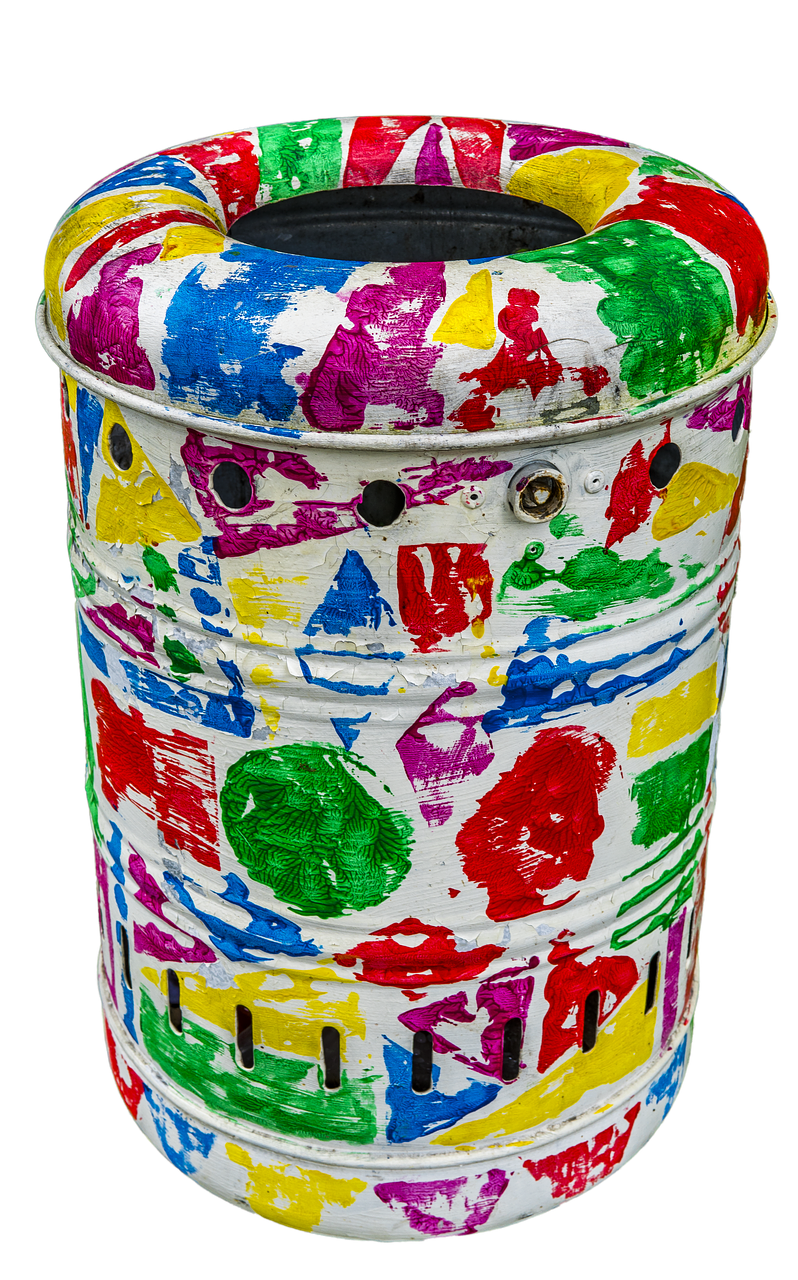 garbage can colorful color free photo