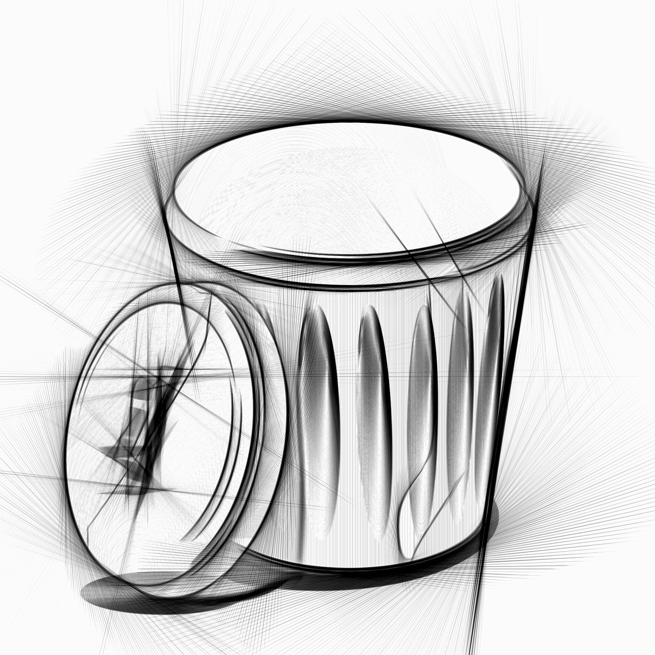 garbage can drawing pencil free photo