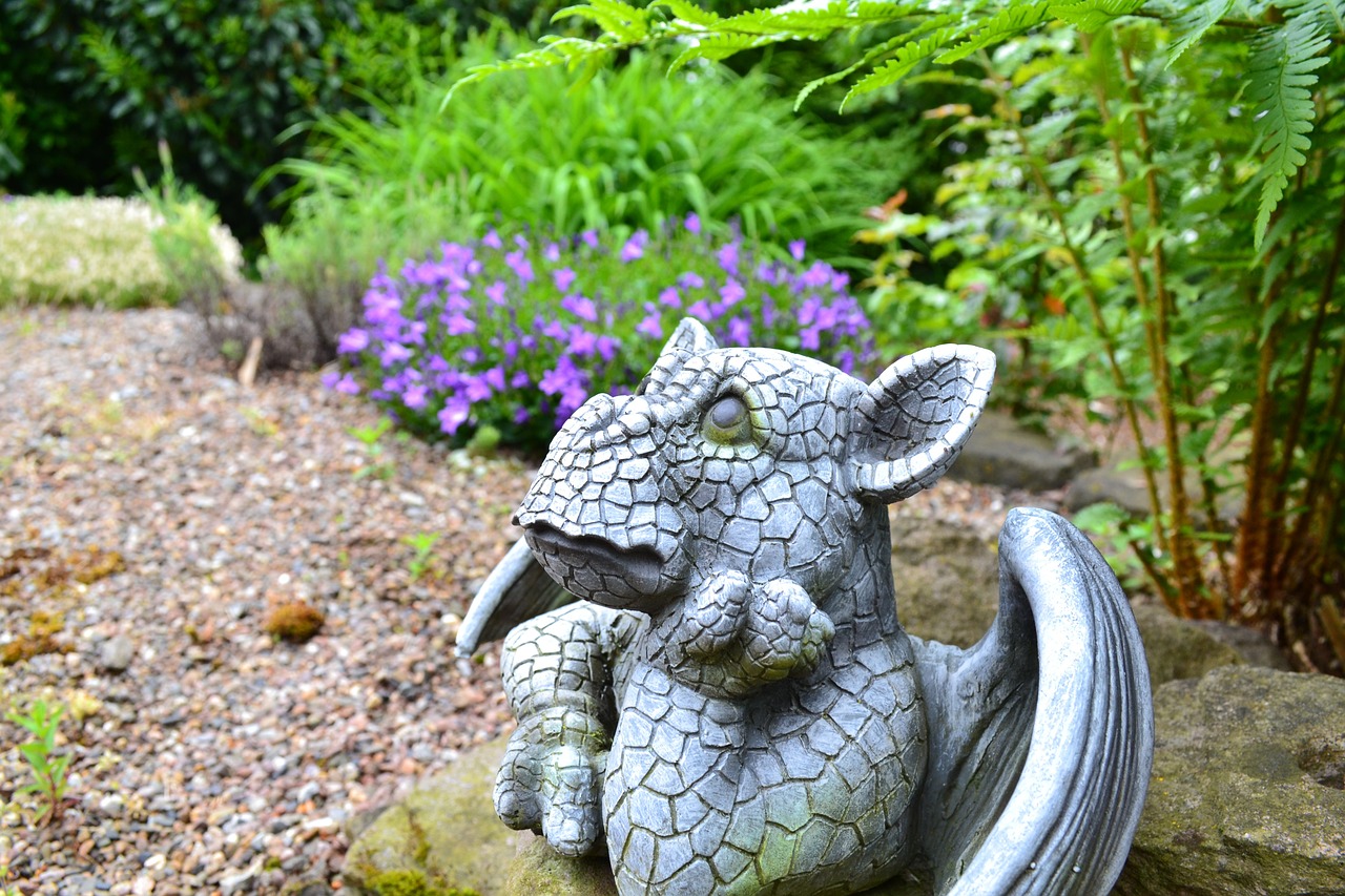 garden garden figurines dragon free photo