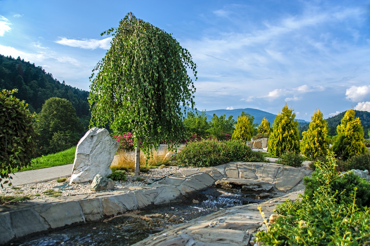 garden brook fountain free photo