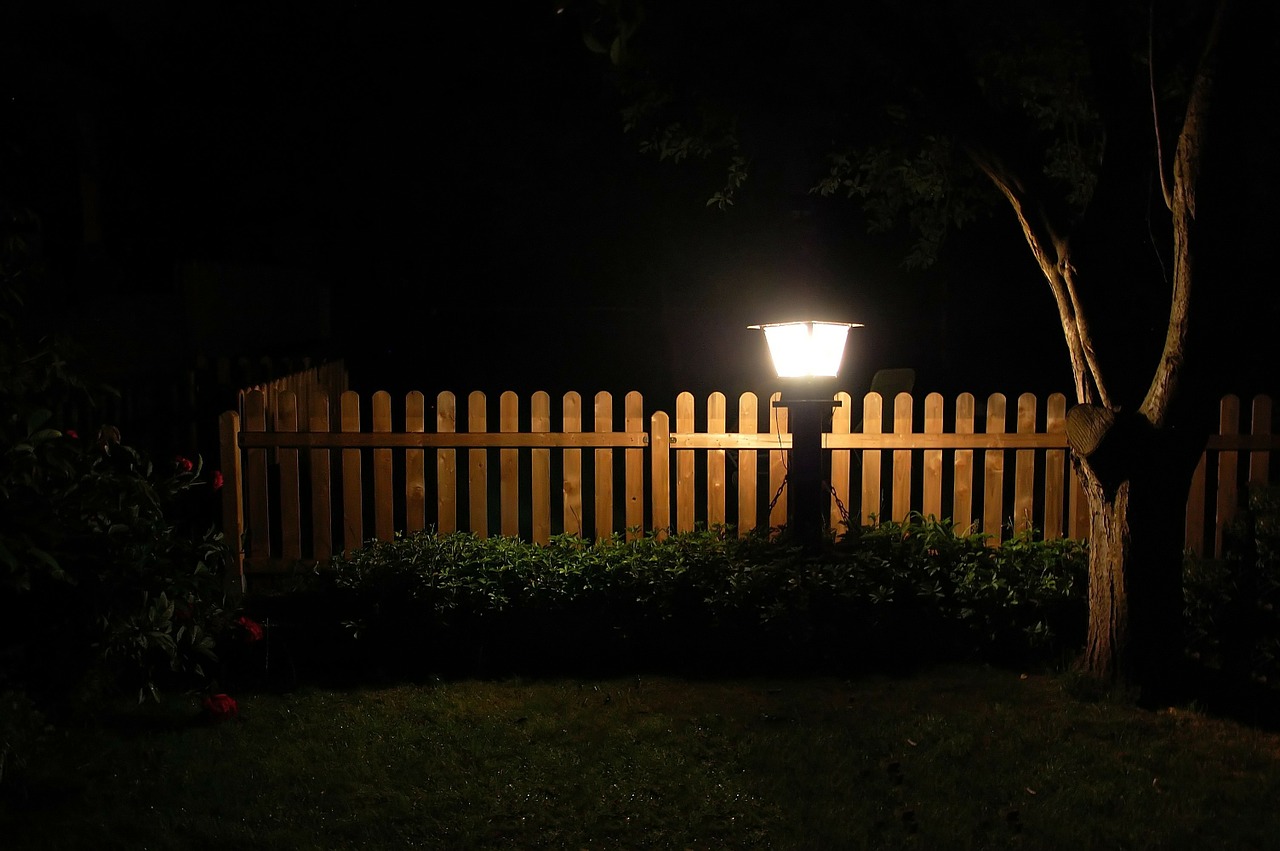 garden lantern fence free photo