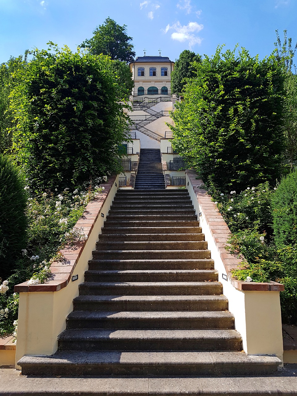 garden  prague castle  stairs free photo