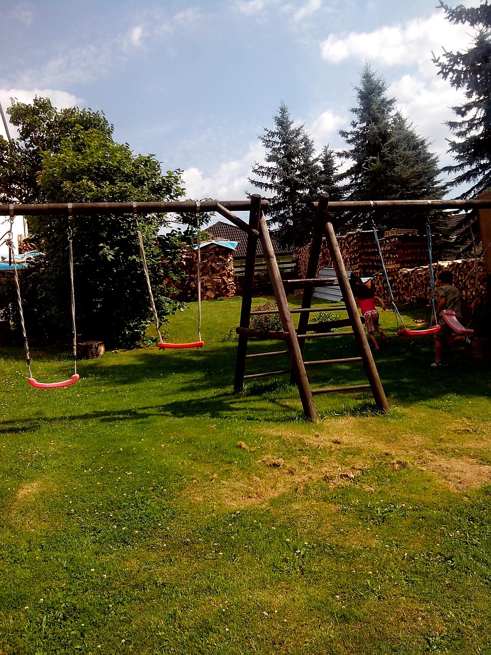 garden swing grass free photo