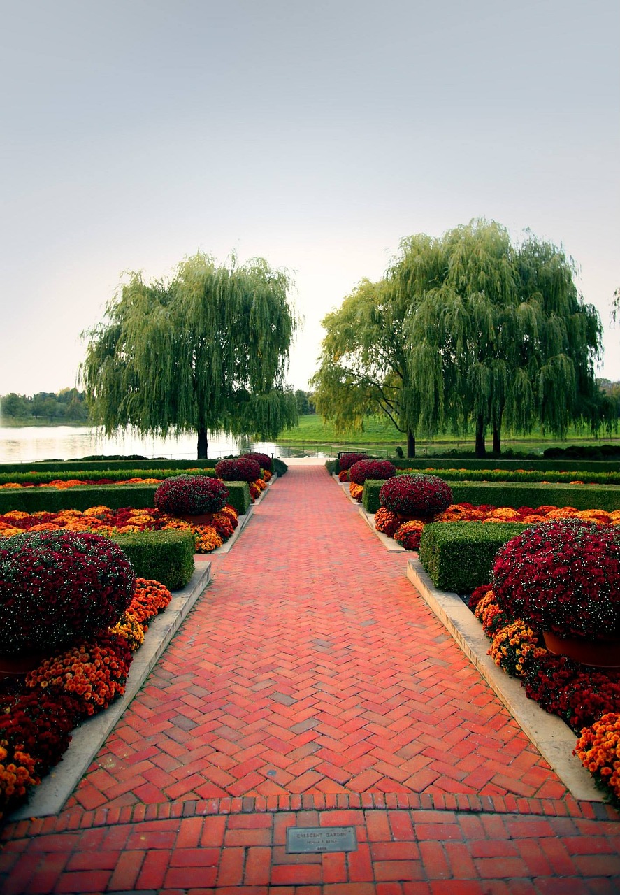 garden brick path free photo