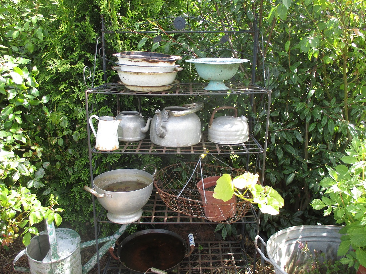 garden bowls pots free photo