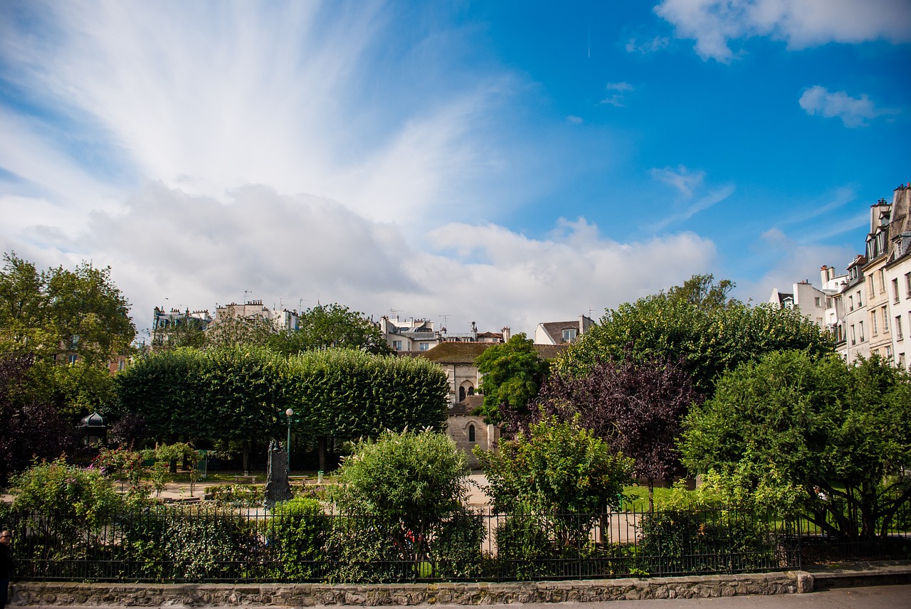 garden paris clouds free photo