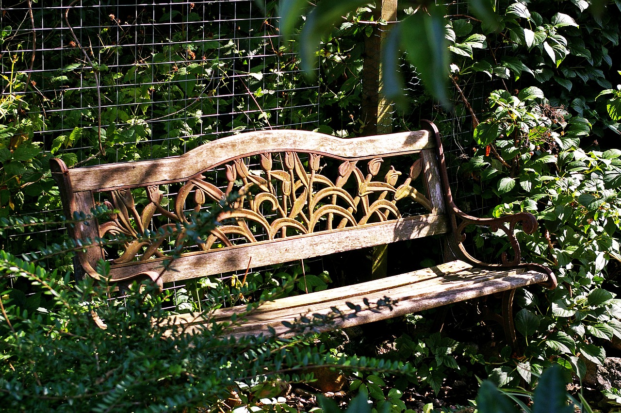 garden bench bank rest free photo