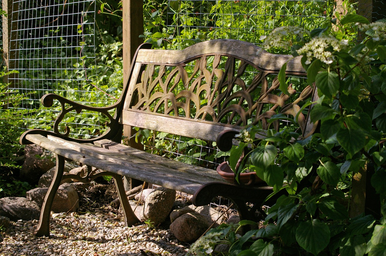 garden bench bank rest free photo