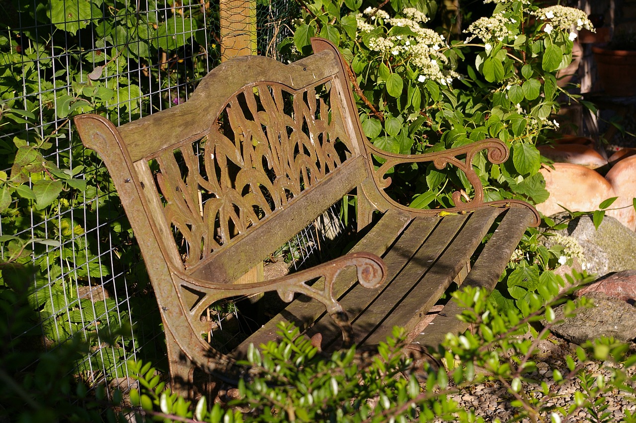 garden bench old bench nature free photo