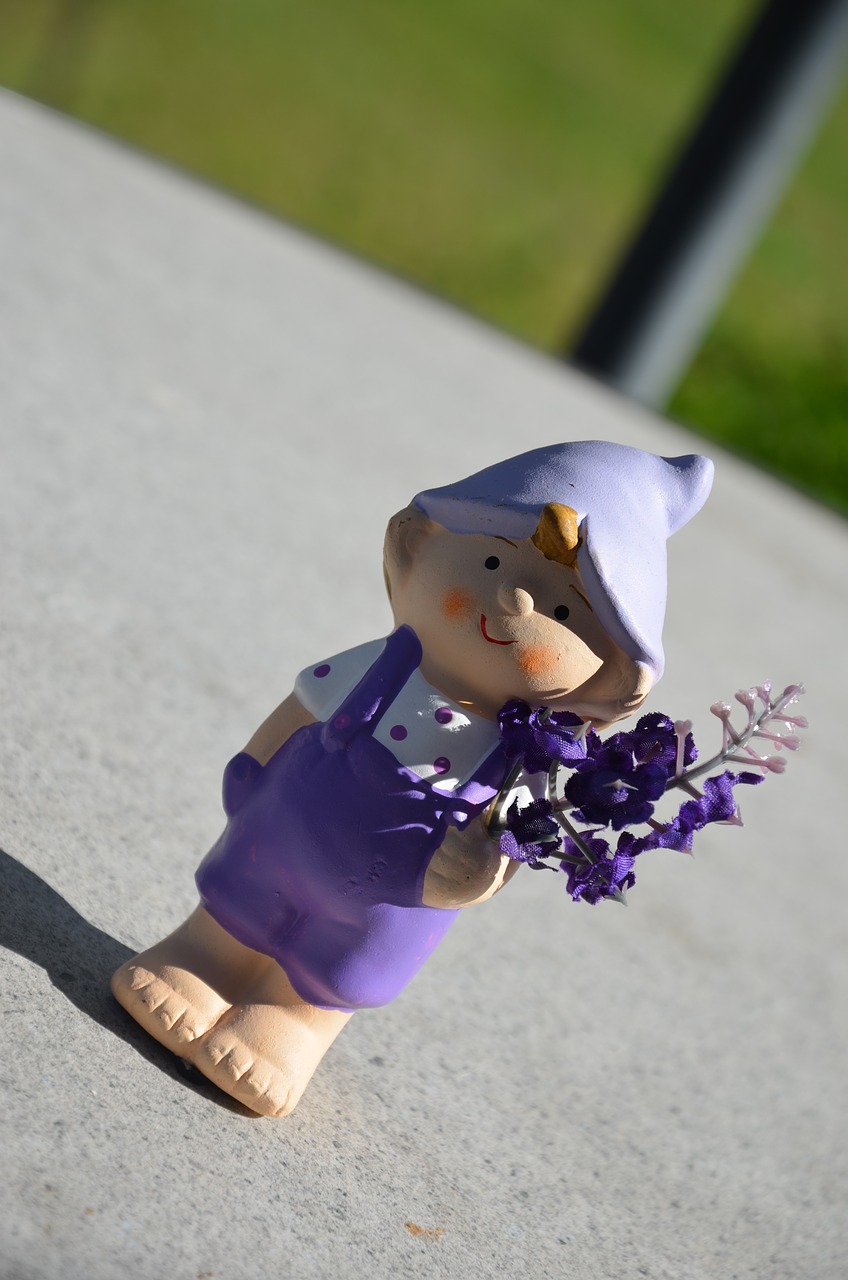 garden gnome violet pants free photo