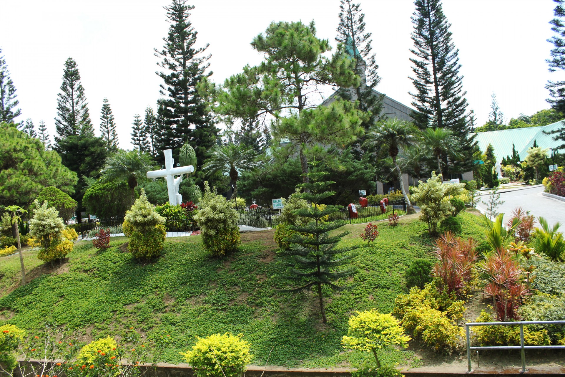 landscape green grass cross free photo