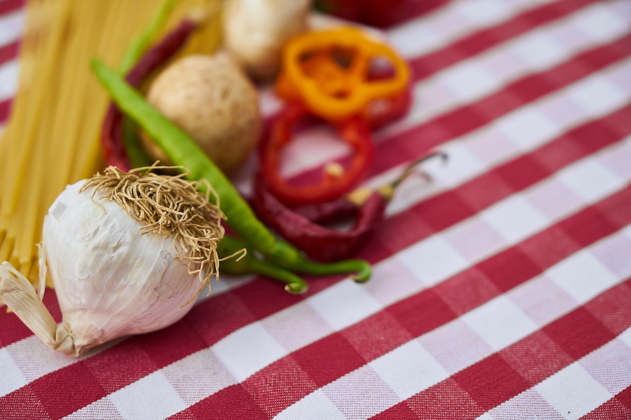 garlic onion pasta free photo