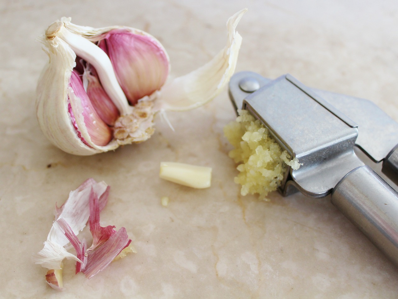 garlic garlic press spice free photo